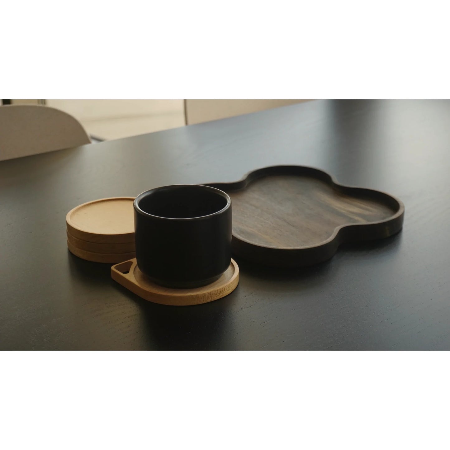 Maple Clover Coasters with Exotic Majo Tray